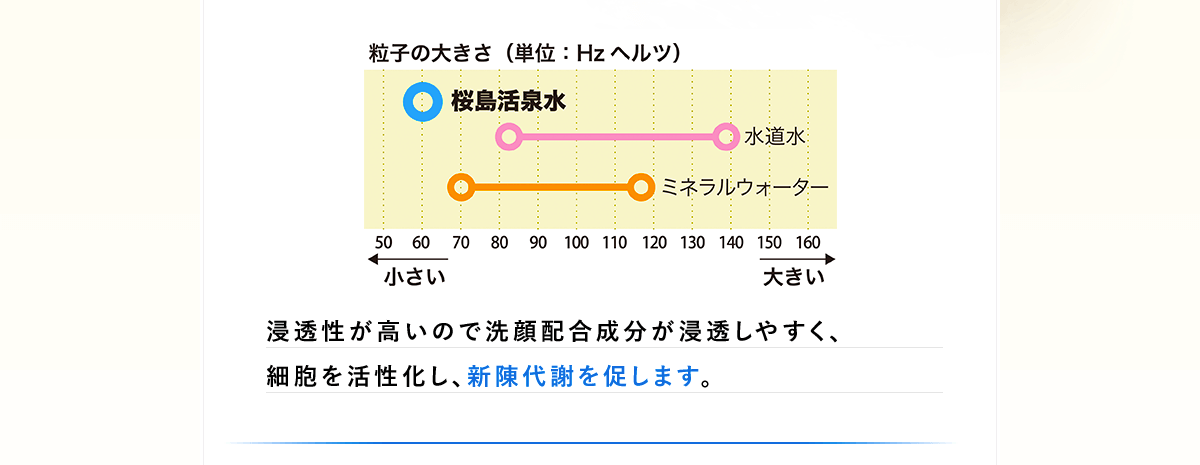 浸透性が高いので洗顔配合成分が浸透しやすく、細胞を活性化し、新陳代謝を促します。